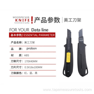 Multifunctional rubber black blade 18mm utility knife